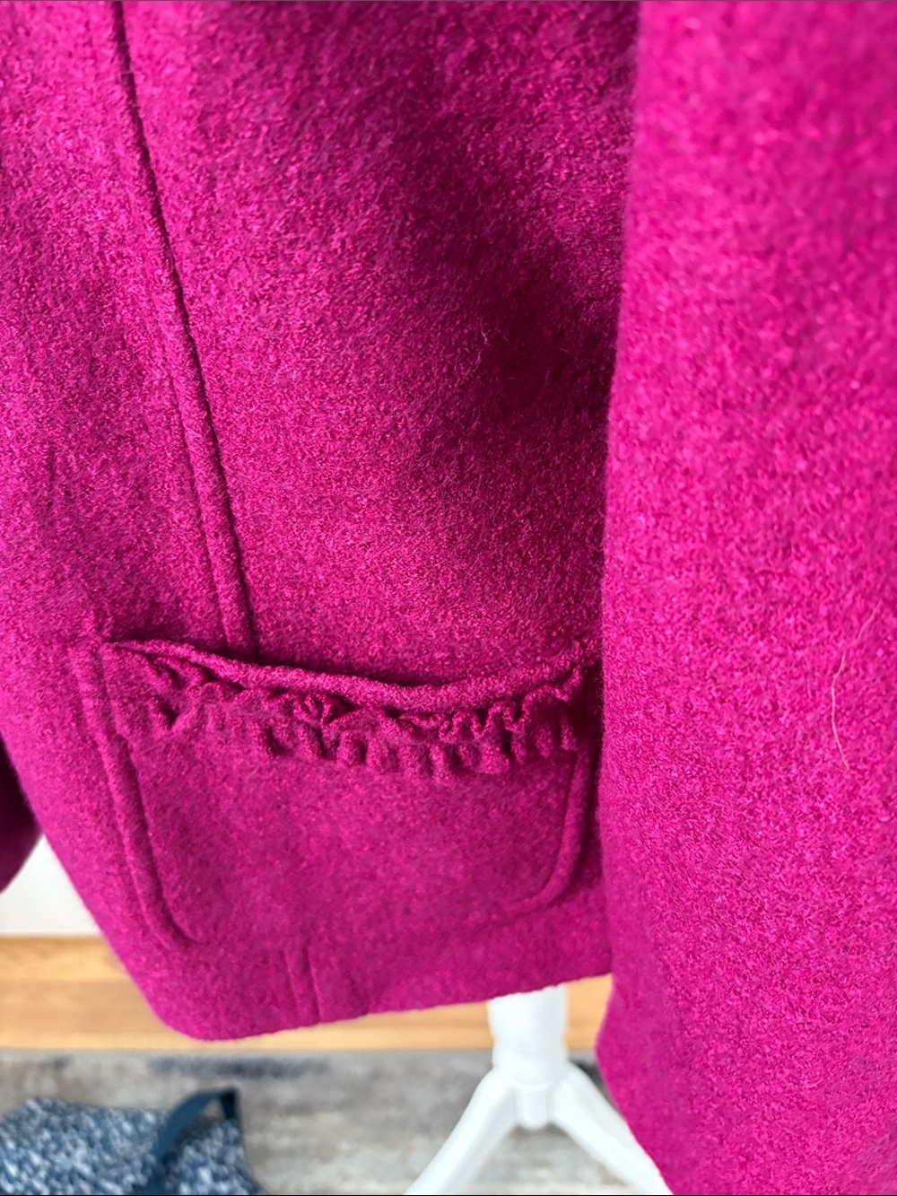 Talbots Ruffle Pocket Fuchsia Jacket - Picture 5 of 8
